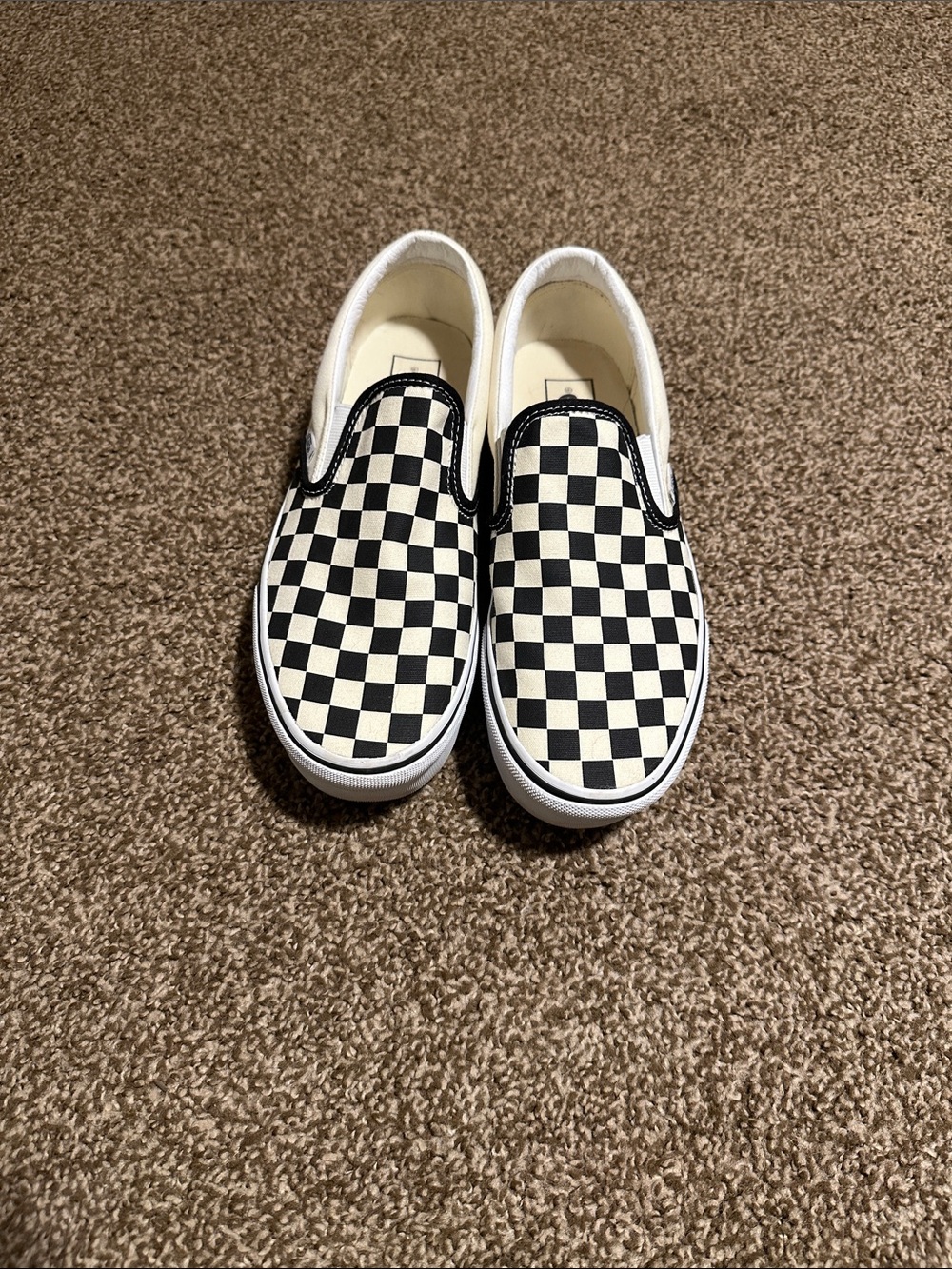 Vans Platform Black & White Checker Slip-On Sneakers
